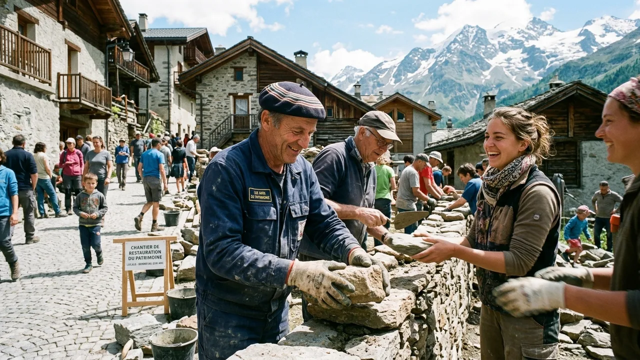 Mobilisation des habitants lors des journées de sauvegarde du patrimoine de Réallon